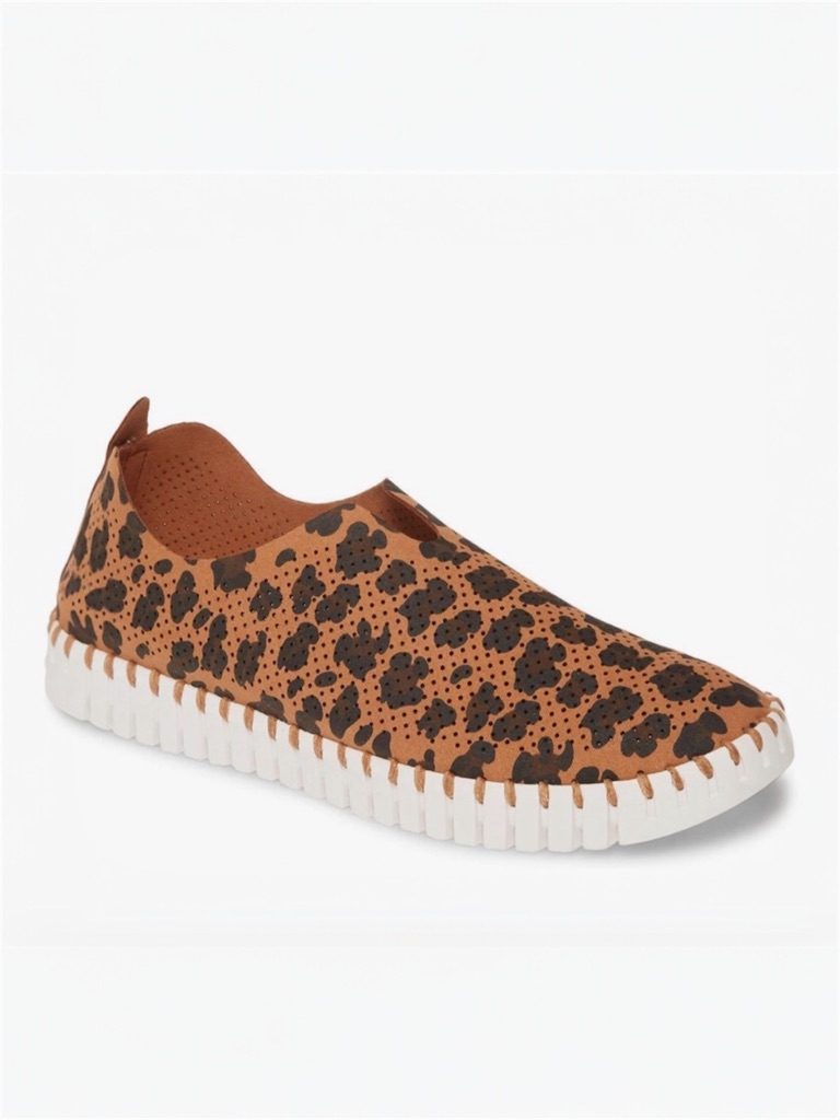 Ilse Jacobsen Tulip 139 Leopard-Print Slip-On Flat Sneaker Size Eu 38